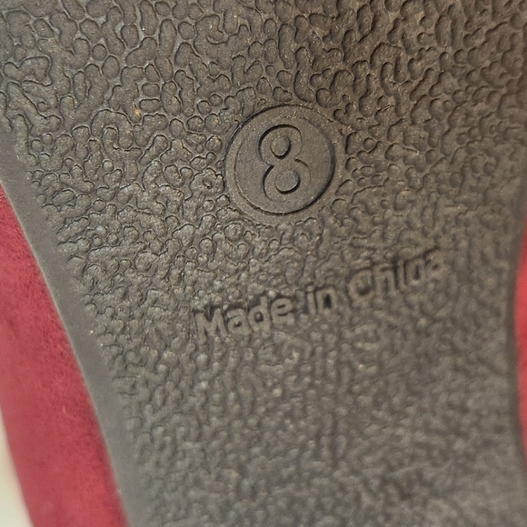 Cushion Walk by Avon Berry Red Suede Croc Embossed 3.25" Heel Mary Jane Pump S 8 - Picture 9 of 10